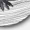 Designart - Black and White Tropical Leaf On Striped II - Modern Metal Circle Wall Art